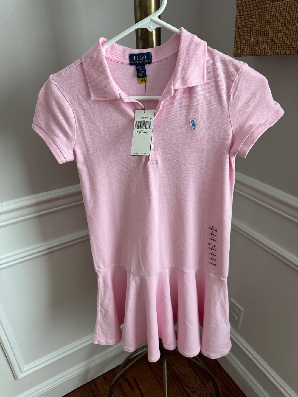 Polo by Ralph Lauren Light Pink Girls' Polo Dress with Blue Pony